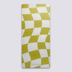 Duurzame lichtgroene yogamat met print 5 mm (Kokos/natuurruber)