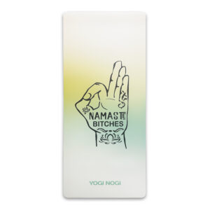 PREORDER Groene yogamat met namaste print eco materialen 5 mm dik met antislip (Kokos/natuurruber)