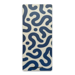 PREORDER Blauw witte yogamat met print en eco materialen 5 mm dik met antislip (Kokos/natuurruber)