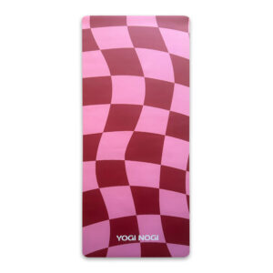 PREORDER Yogamat met roze rood print met eco materialen 5 mm dik met antislip (Kokos/natuurruber)