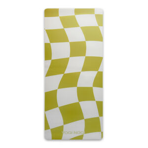 PREORDER Lichtgroene yogamat met print van eco materialen en 5 mm dik met antislip (Kokos/natuurruber)